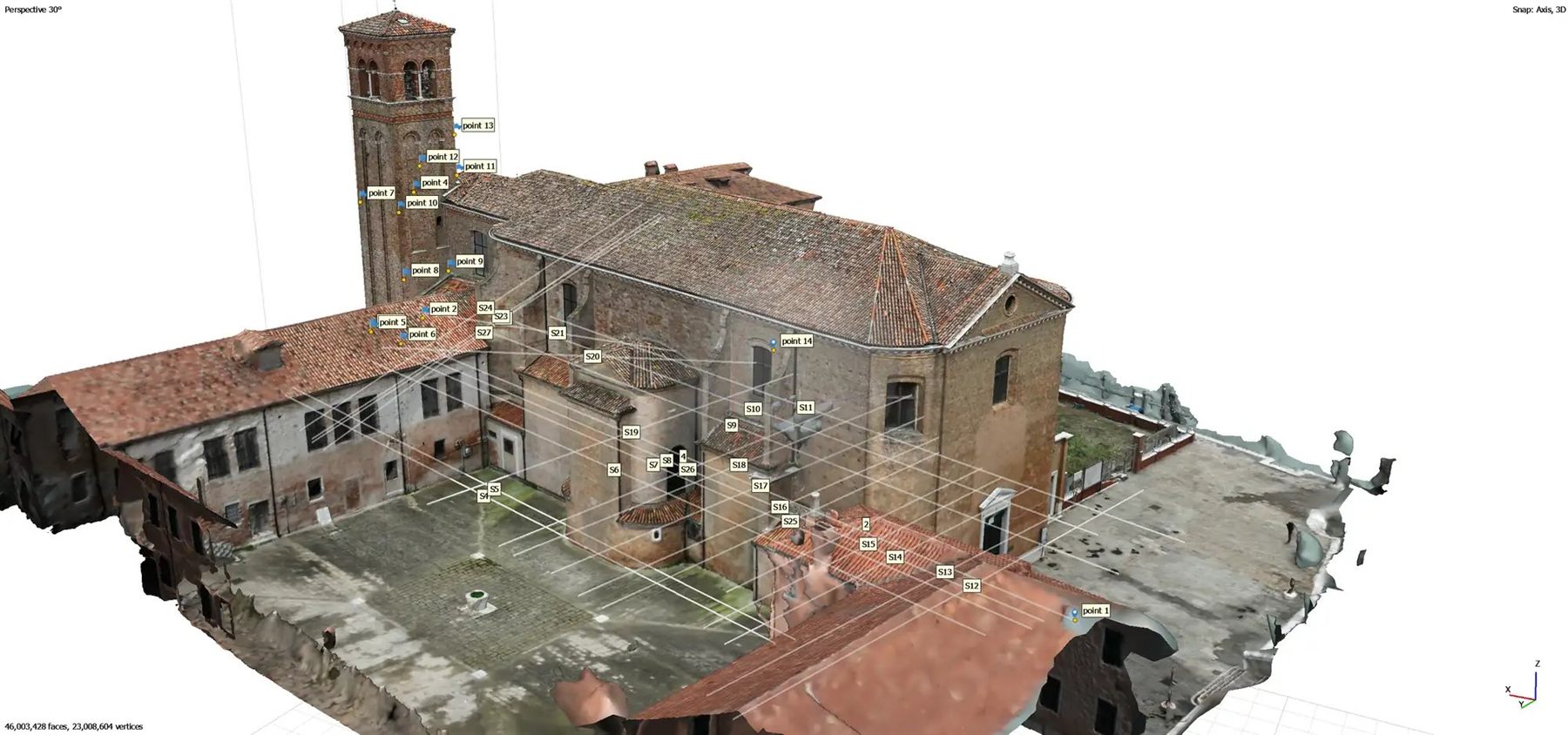 Rilievo 3D della chiesa di Chioggia