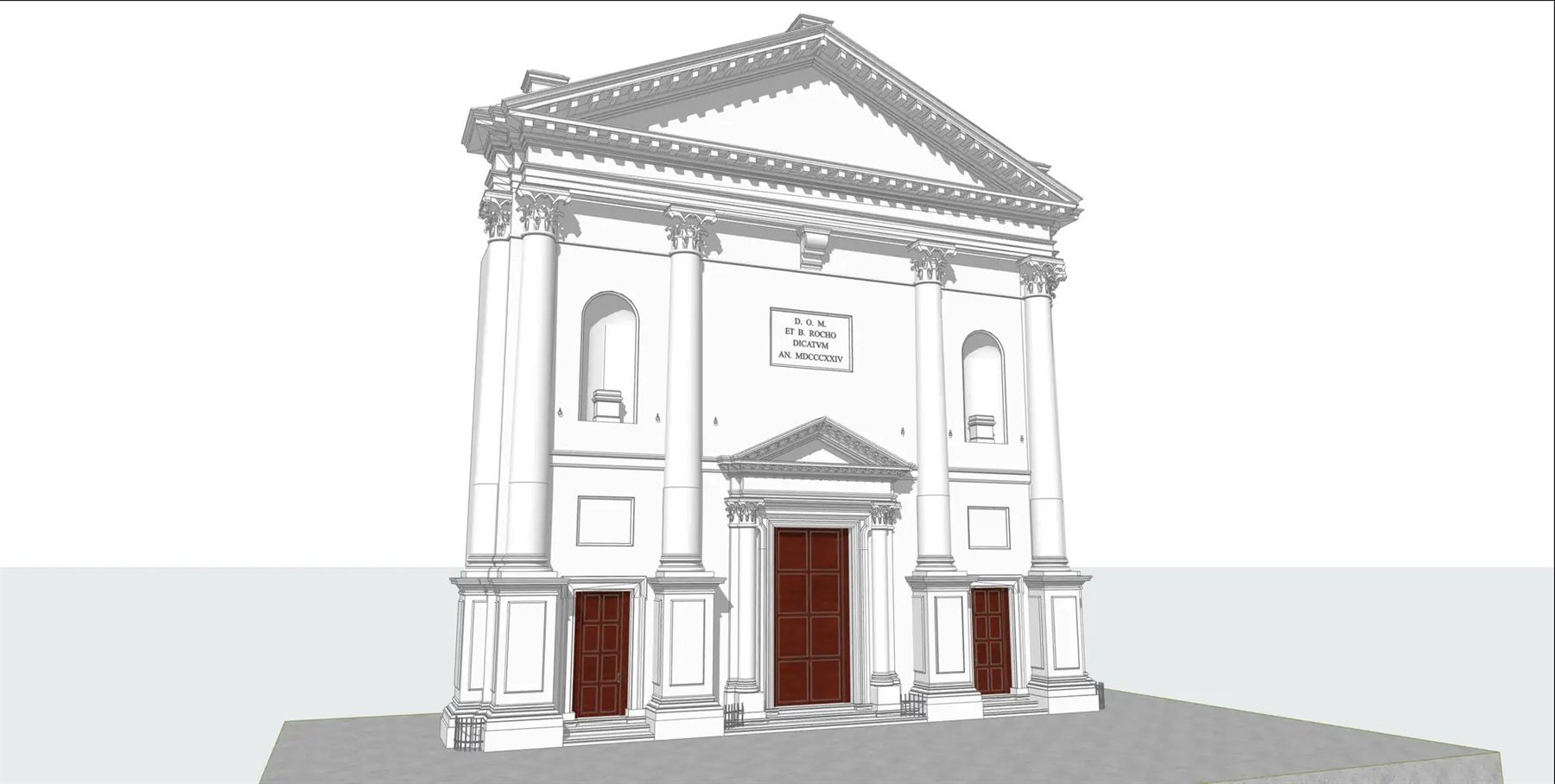 Modello BIM della facciata del Duomo di Dolo – Chiesa di San Rocco