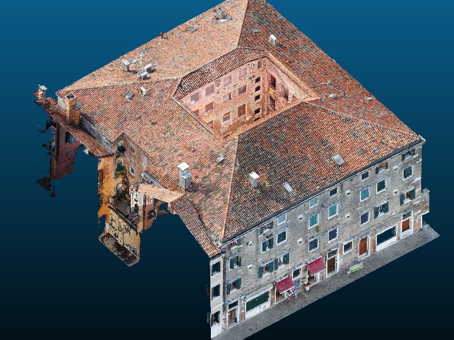 Fabbricato del centro storico di Venezia rilevato con drone in zona LI-P