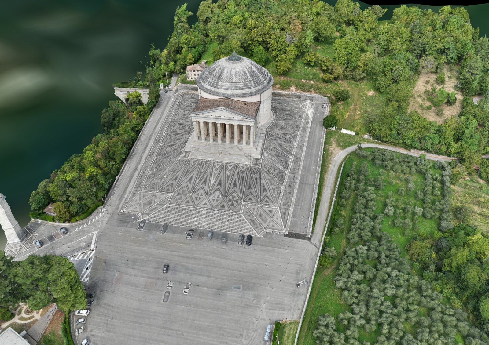 Modello 3D fotogrammetrico del Tempio Canoviano, stesso punto di vista